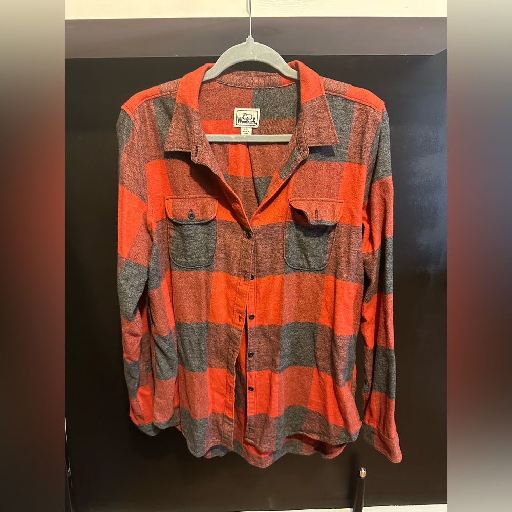 red and black flannel button down, in great condition!